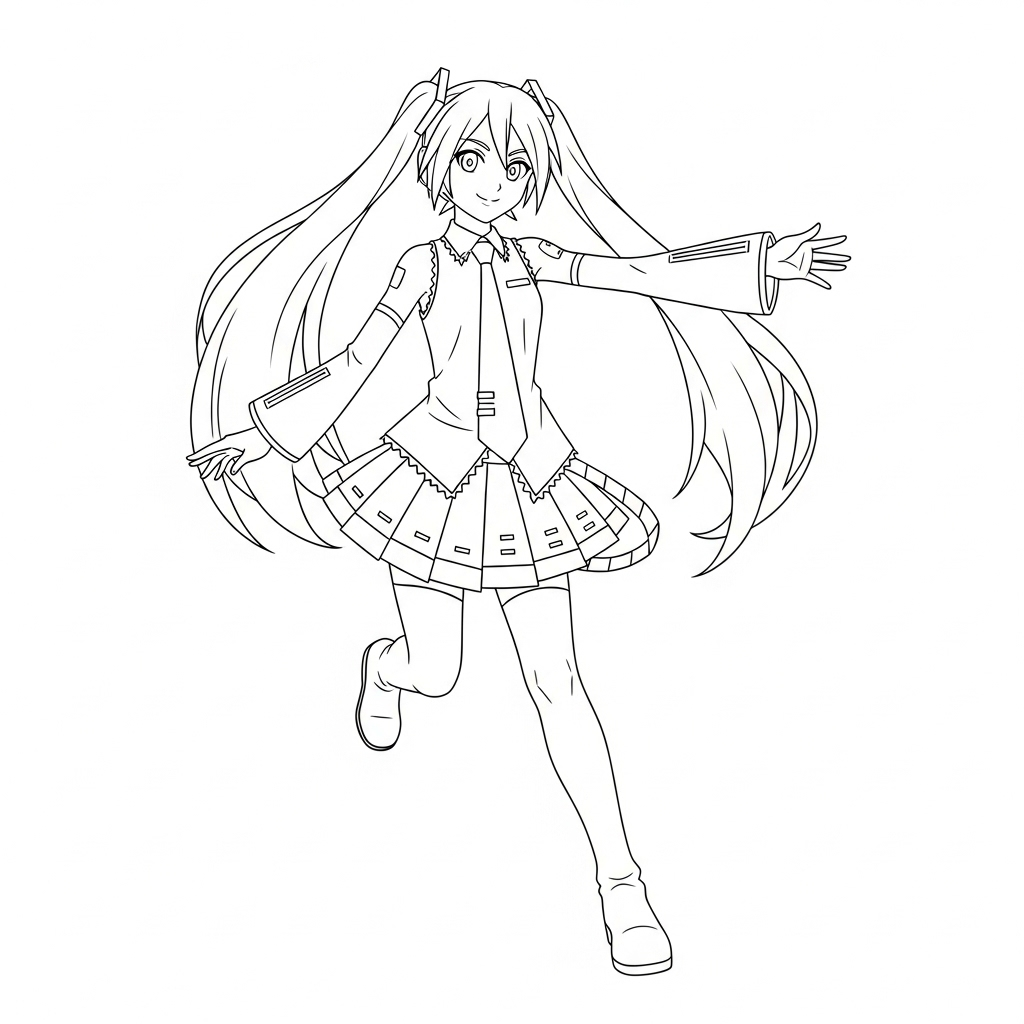 Hatsune Miku 7 Hatsune Miku páginas para colorear imprimibles