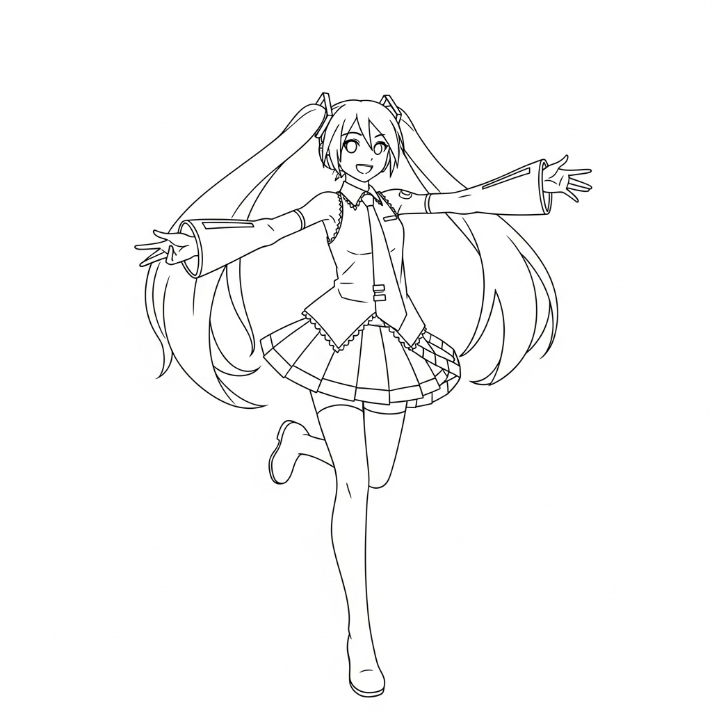 Hatsune Miku 10 páginas para colorear de árboles Hatsune Miku gratis