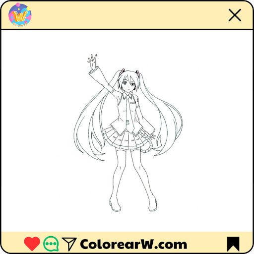 Hatsune Miku para colorear thumbnail