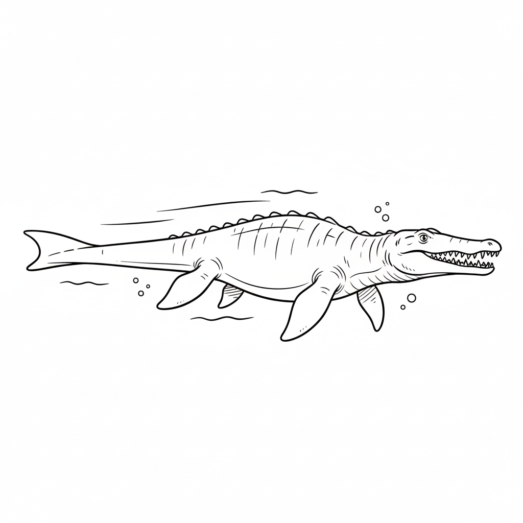 Mosasaurus 4 páginas para colorear imprimibles Mosasaurus