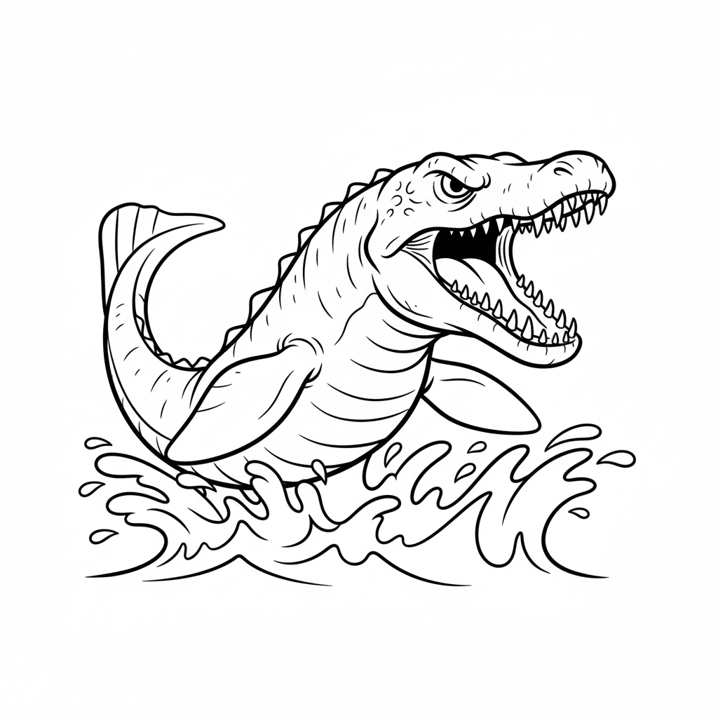 Mosasaurus 14 páginas para colorear gratis Mosasaurus para adultos