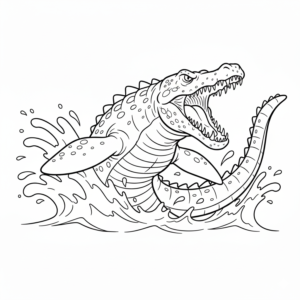 Mosasaurus 2 niños Mosasaurus páginas para colorear