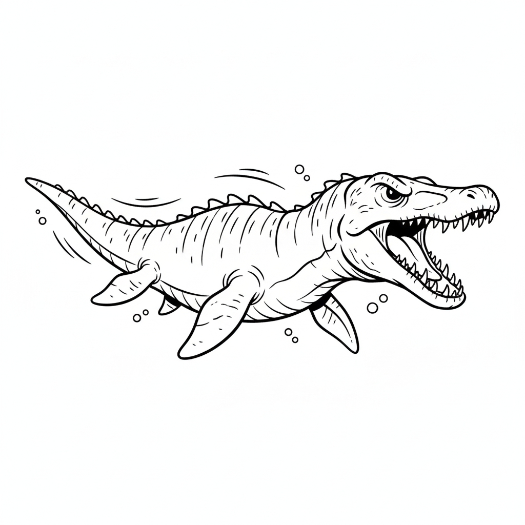 Mosasaurus 5 Mosasaurus páginas para colorear imprimibles