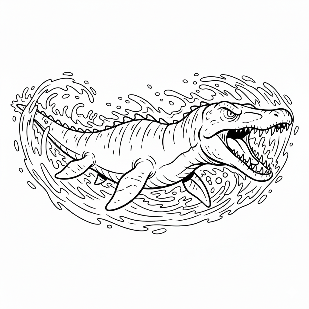 Mosasaurus 7 Mosasaurus para colorear