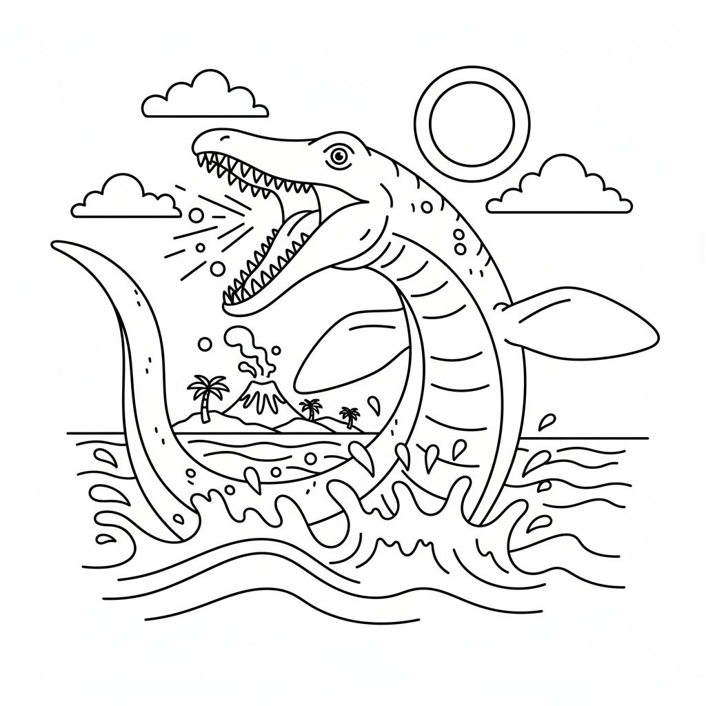 Mosasaurus 9 Mosasaurus páginas para colorear imprimibles 1