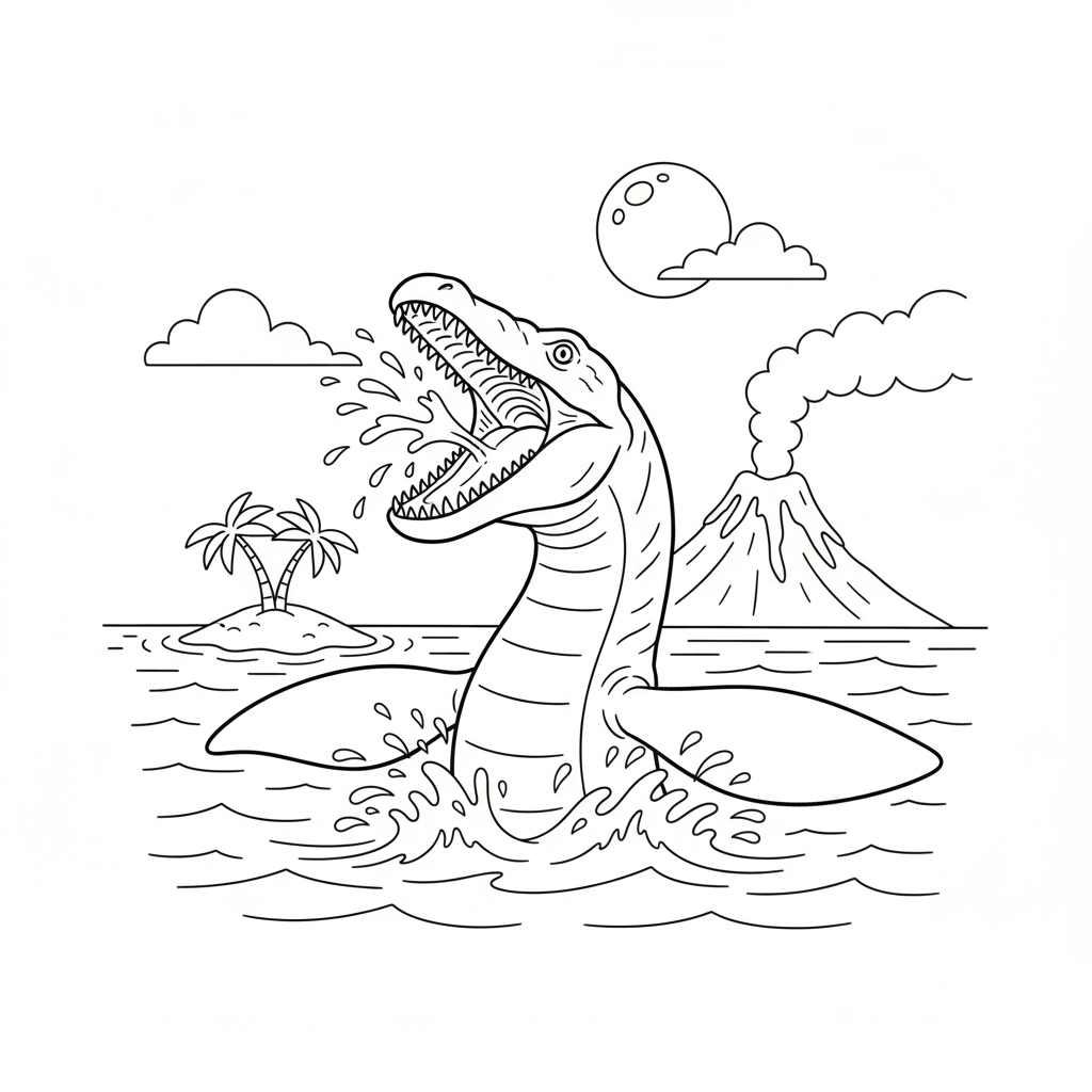 Mosasaurus 11 Mosasaurus páginas para colorear para adultos 1