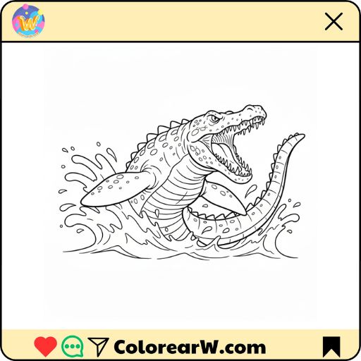Mosasaurus 1 Mosasaurus para colorear thumbnail