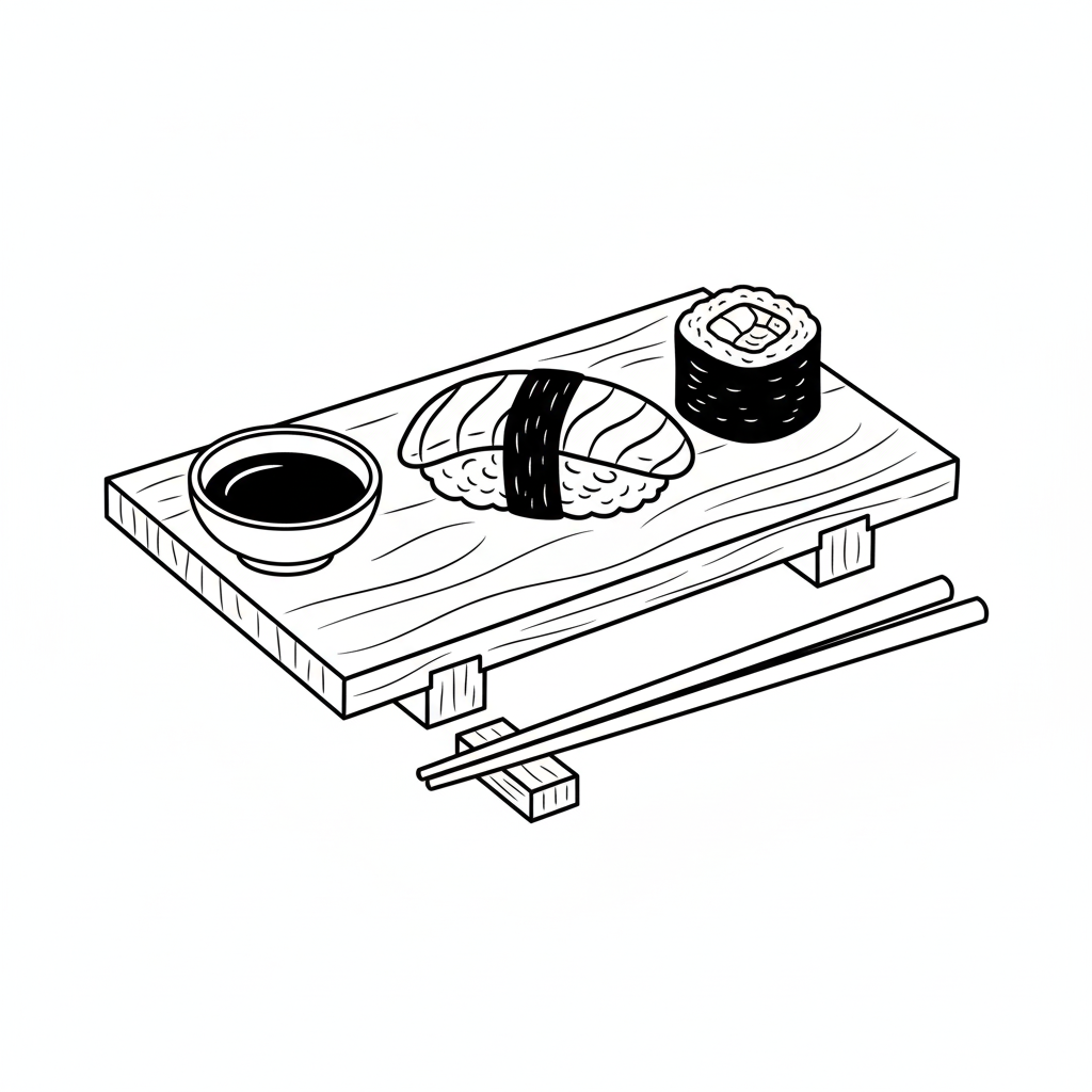 Sushi 11 dibujos para colorear grinch Sushi