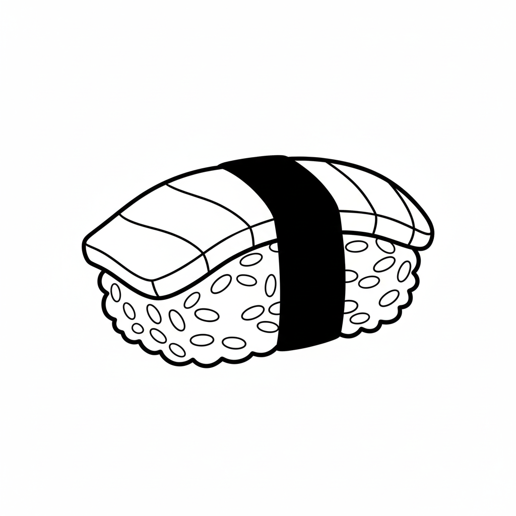 Sushi 6 páginas para colorear para niños Sushi