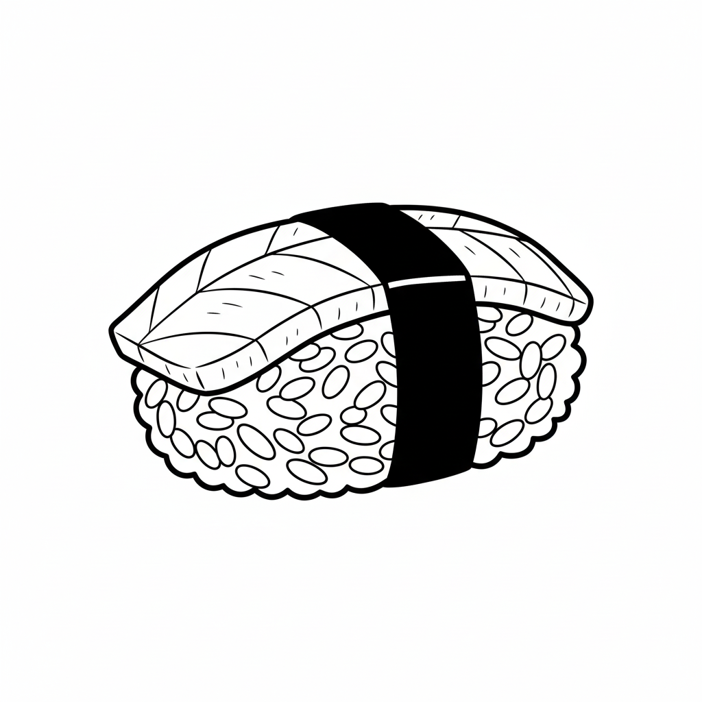 Sushi 7 páginas para colorear para niños Sushi 1