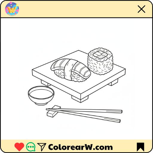 Sushi 1 Sushi para colorear thumbnail
