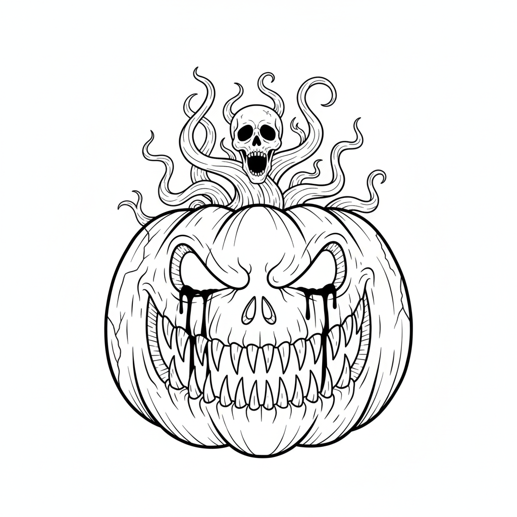 Tallado de calabazas de Halloween 8 Tallado de calabazas de Halloween páginas para colorear imprimibles