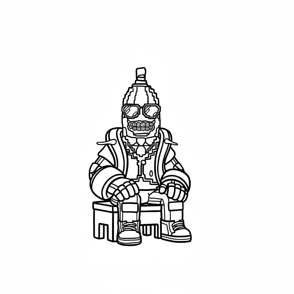 páginas para colorear fáciles de Bananito Bandito