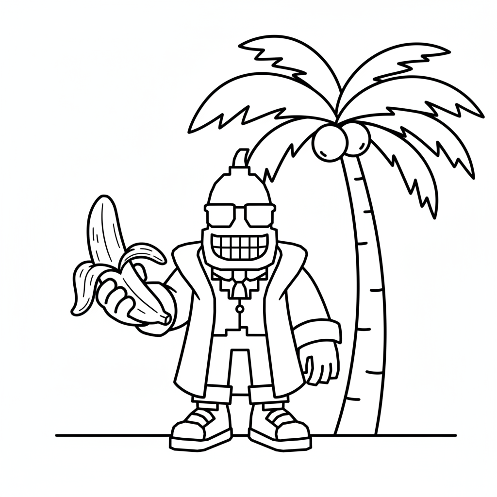 páginas para colorear Bananito Bandito imprimibles gratis