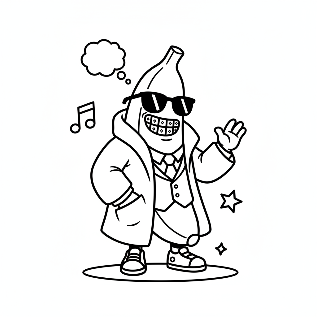 Bananito Bandito páginas para colorear gratis 1