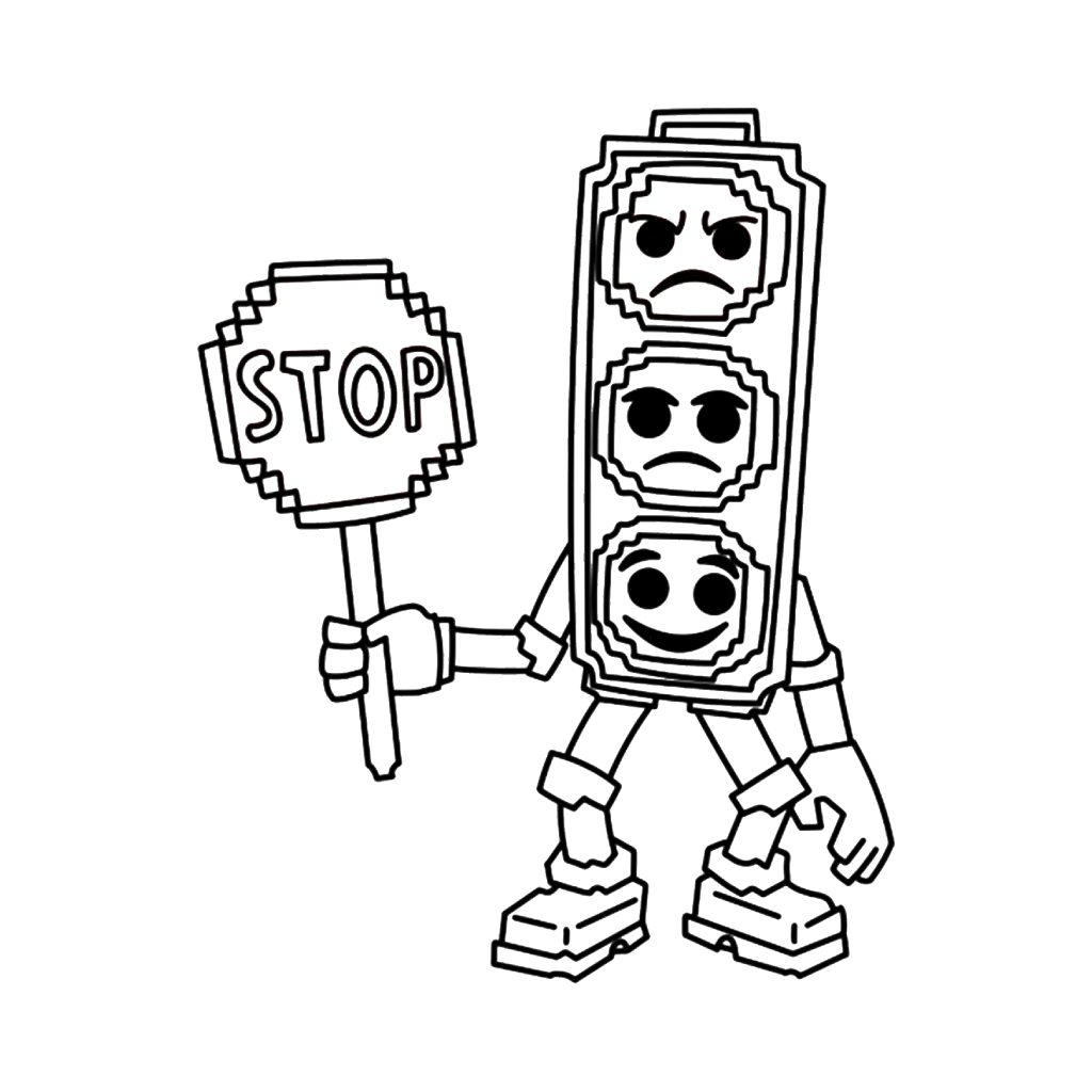 Brainrot Trader 6 páginas para colorear fáciles de Brainrot Trader