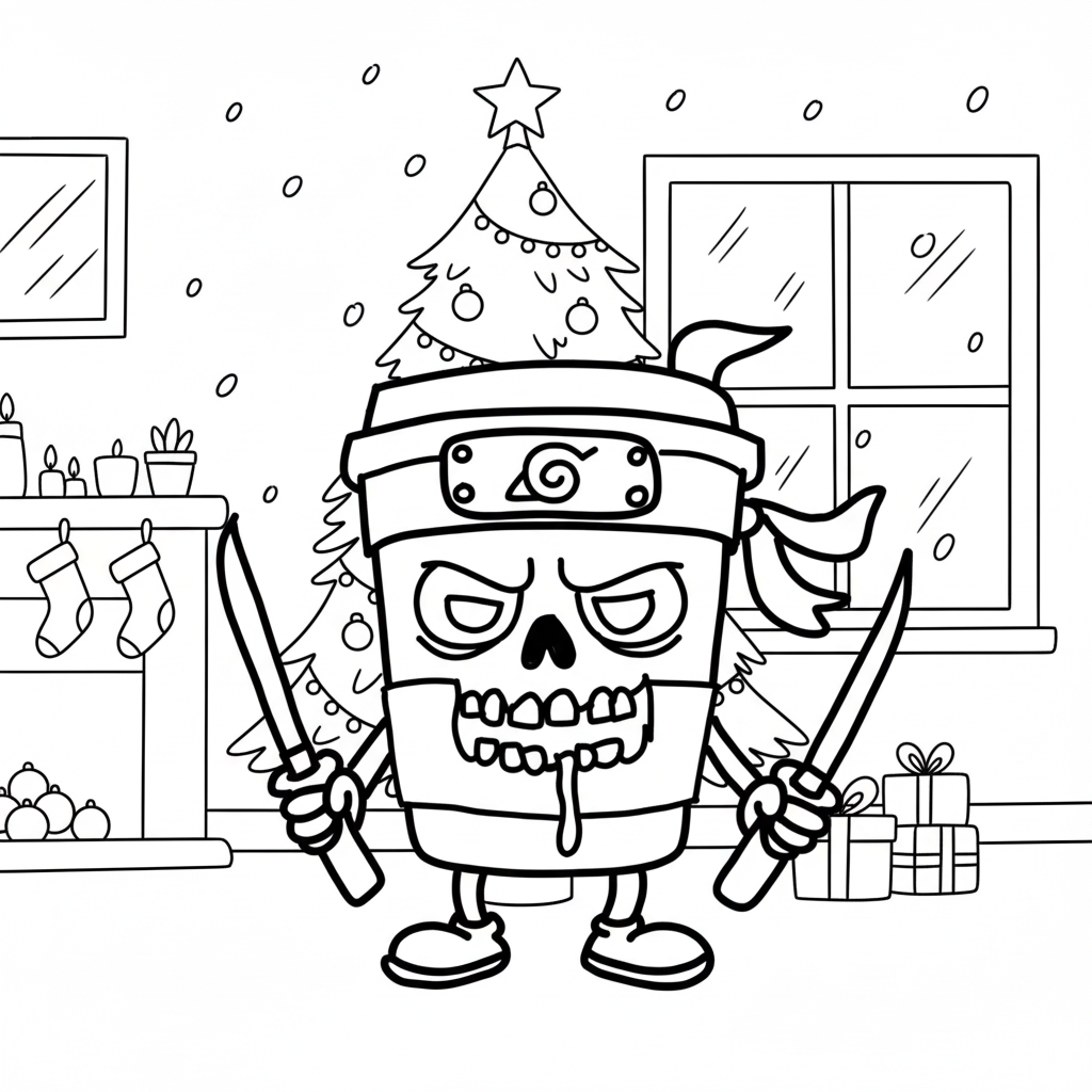 páginas para colorear gratis Capuchino Asesino