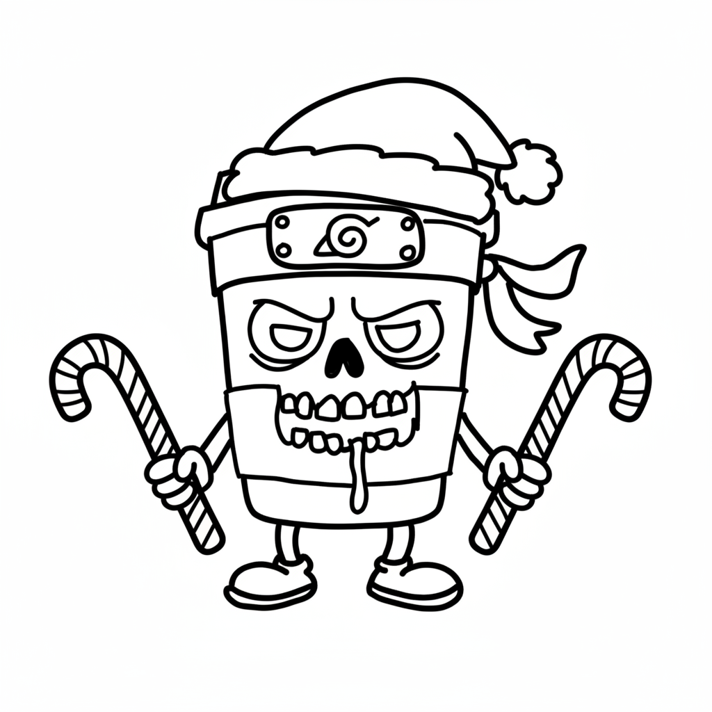 páginas para colorear gratis para adultos Capuchino Asesino