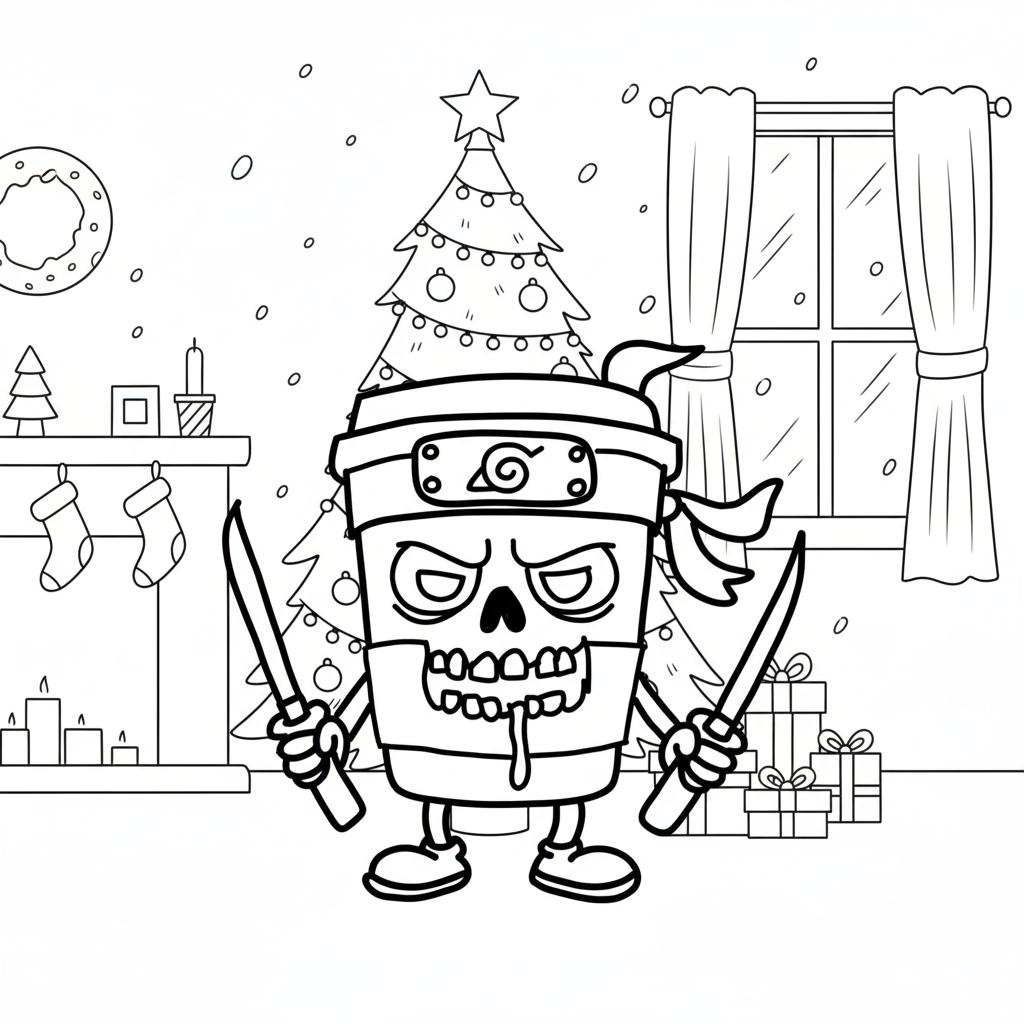 para colorear Capuchino Asesino 1