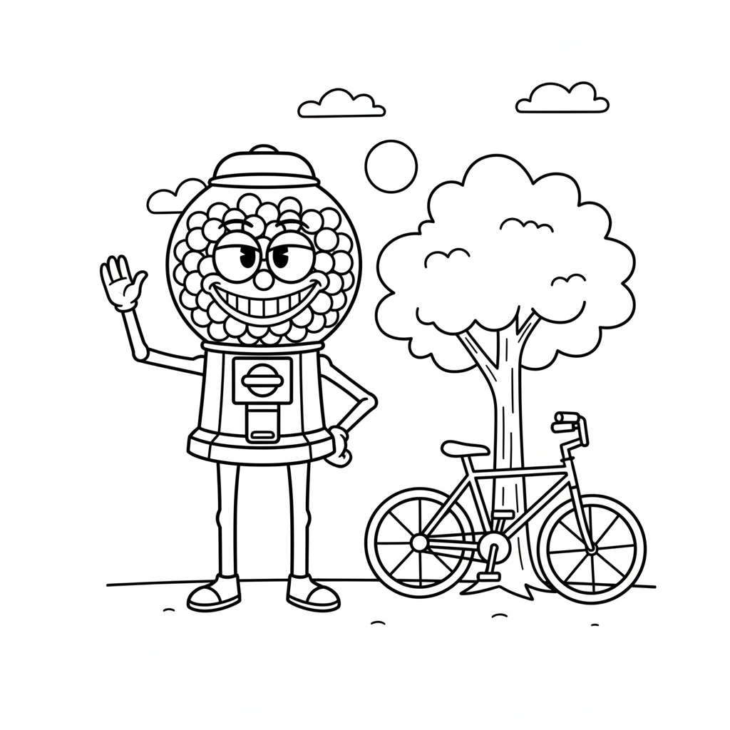 páginas para colorear para adultos Chicleteira Bicicleteira