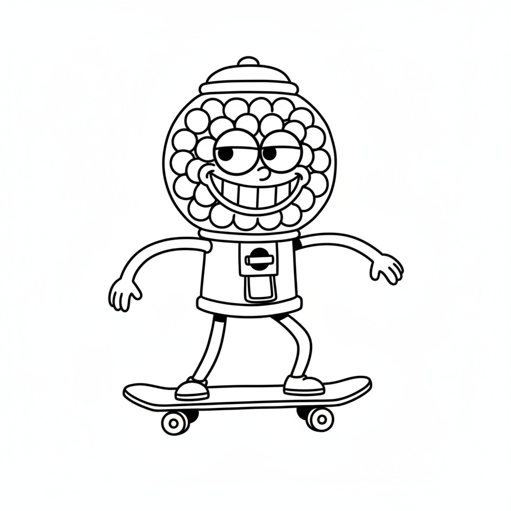 páginas para colorear para niños Chicleteira Bicicleteira 1