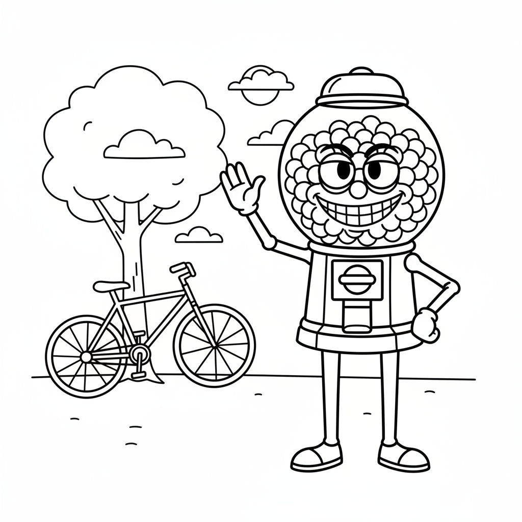 para colorear Chicleteira Bicicleteira