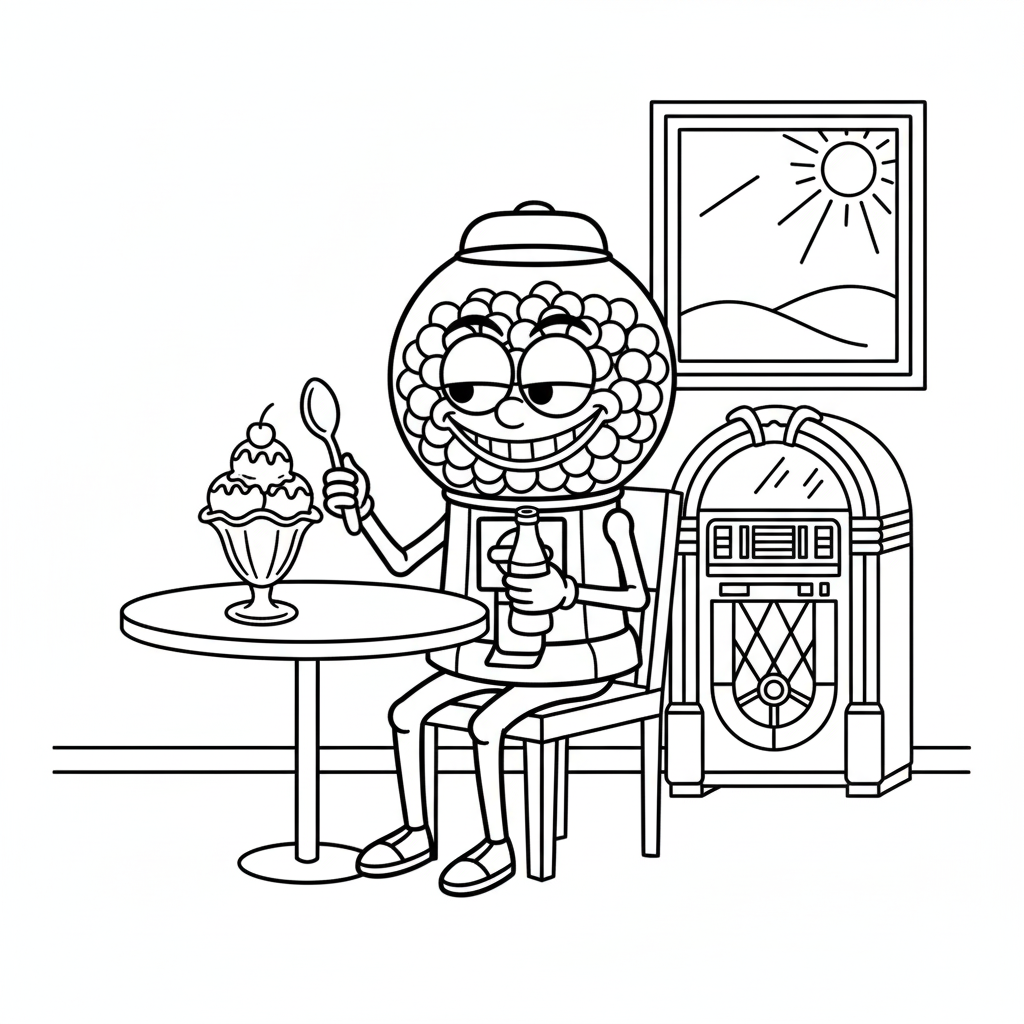 páginas para colorear gratis Chicleteira Bicicleteira