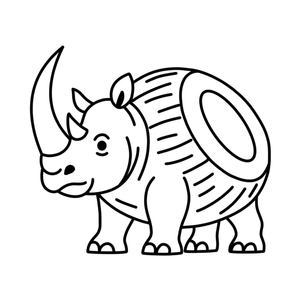 Cocosino Rhino para Colorear 3 Cocosino Rhino páginas para colorear gratis