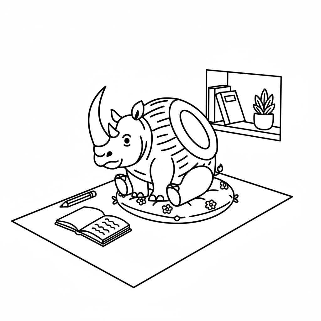 Cocosino Rhino para Colorear 13 páginas para colorear Cocosino Rhino 1