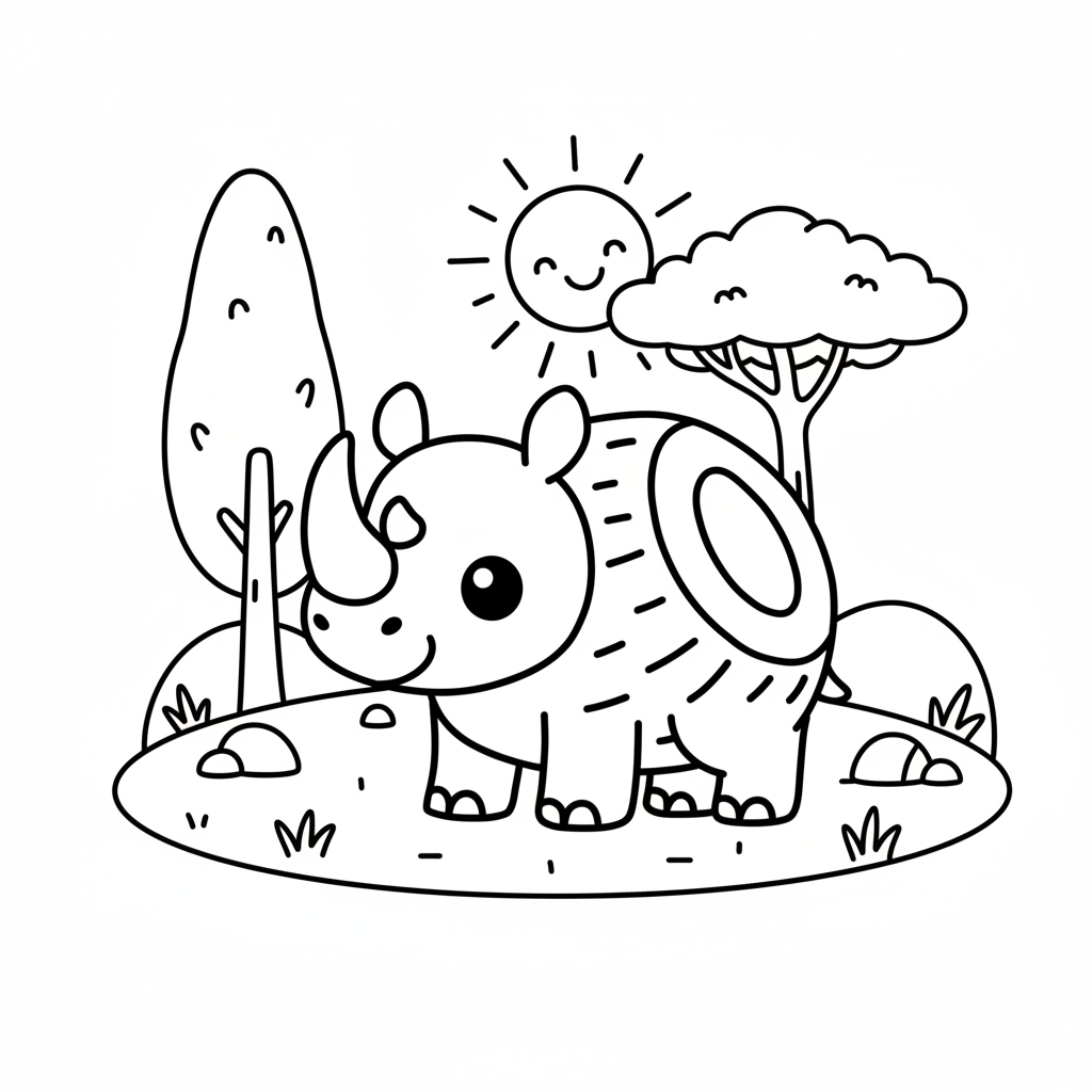 Cocosino Rhino para Colorear 14 páginas para colorear gratis Cocosino Rhino