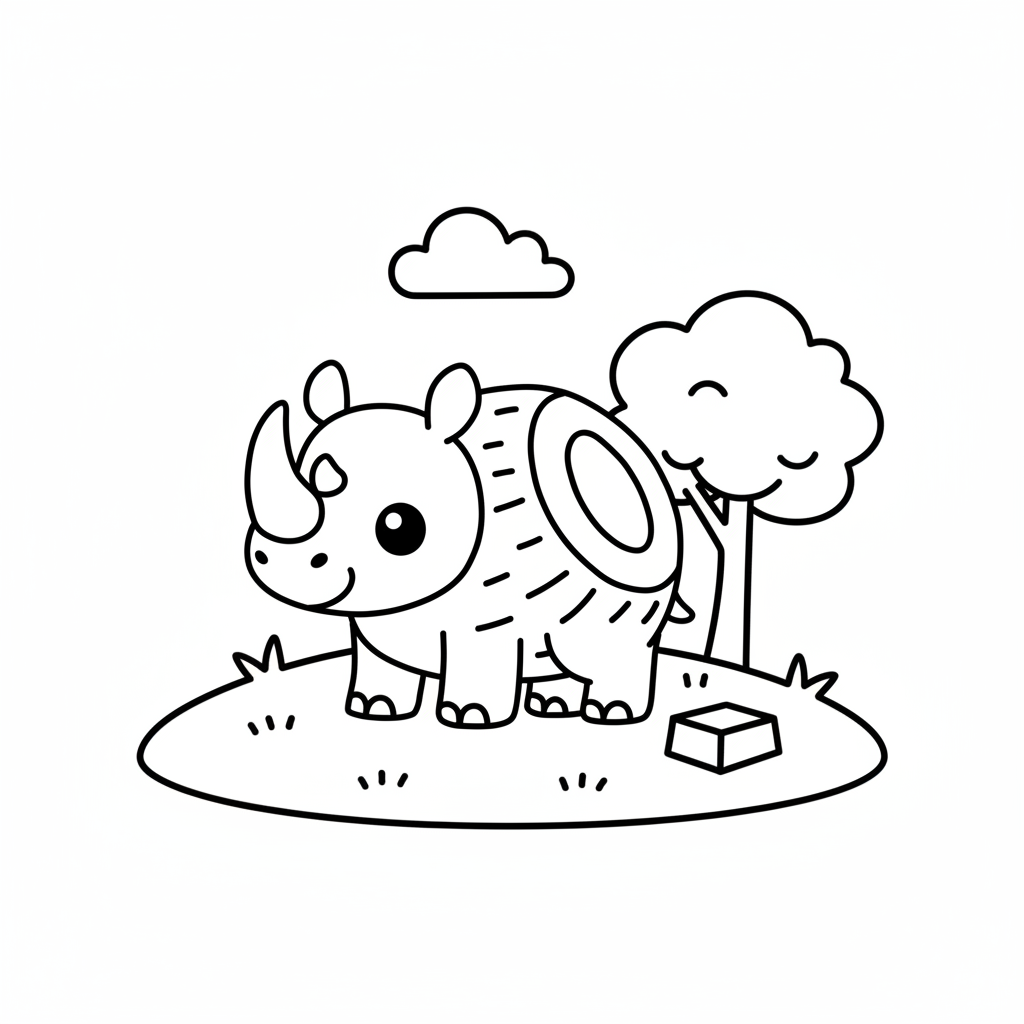 Cocosino Rhino para Colorear 7 Cocosino Rhino páginas para colorear imprimibles