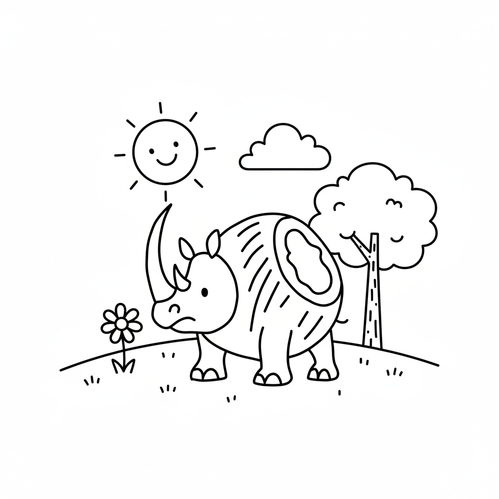 Cocosino Rhino para Colorear 9 páginas para colorear Cocosino Rhino