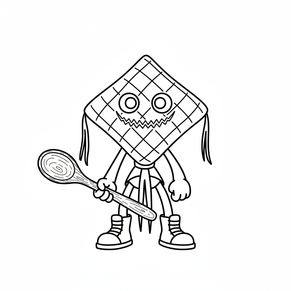 Ketupat Kepat 13 páginas para colorear imprimibles Ketupat Kepat