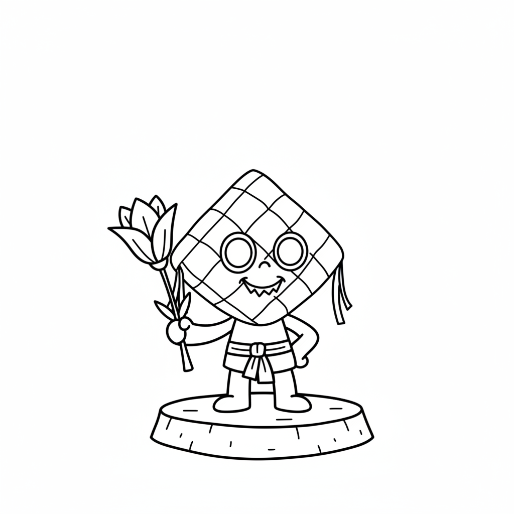 Ketupat Kepat 6 Ketupat Kepat páginas para colorear imprimibles 1