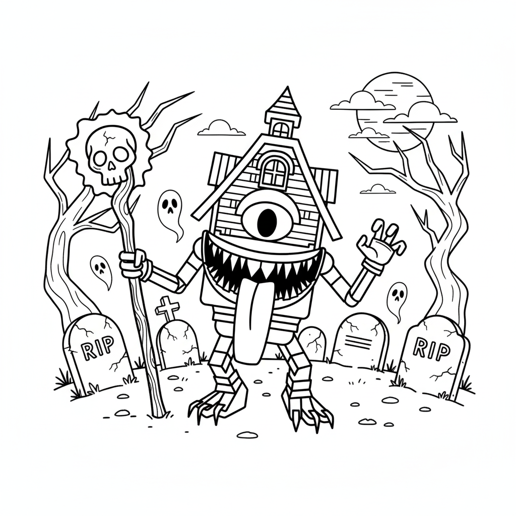 páginas para colorear gratis para adultos La Casa Boo (2)_1