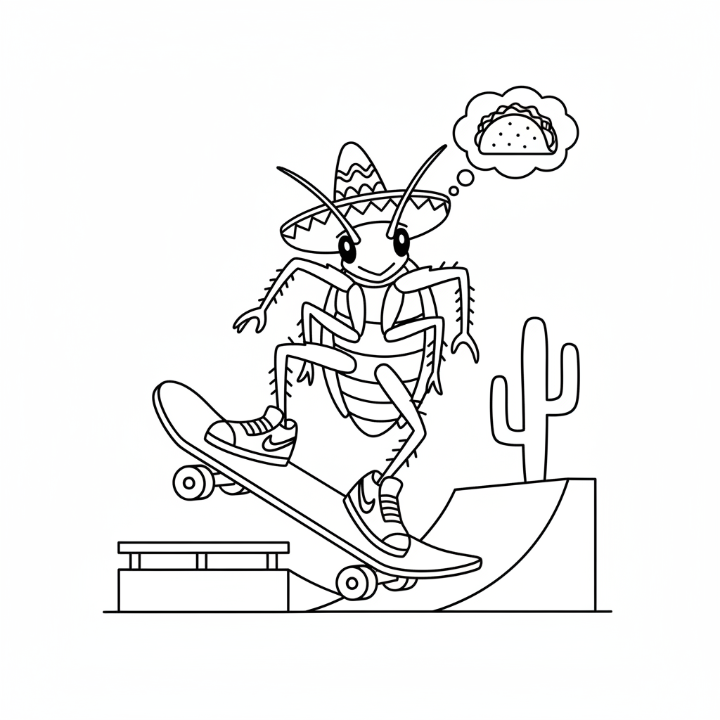 La Cucaracha 16 páginas para colorear gratis La Cucaracha para niños