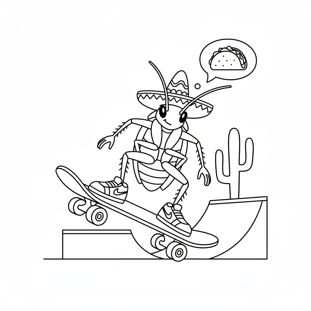 La Cucaracha 8 colorear páginas de La Cucaracha