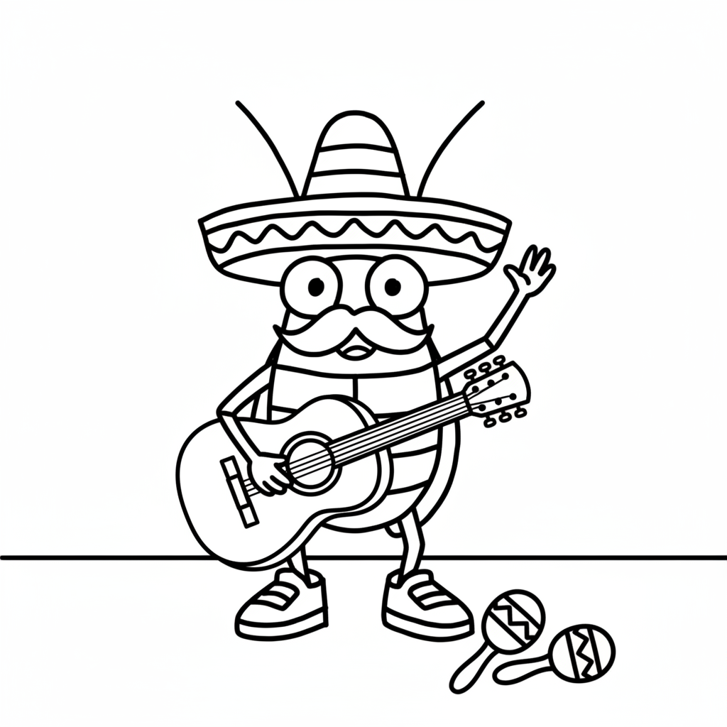 La Cucaracha 10 páginas para colorear kawaii lindas La Cucaracha