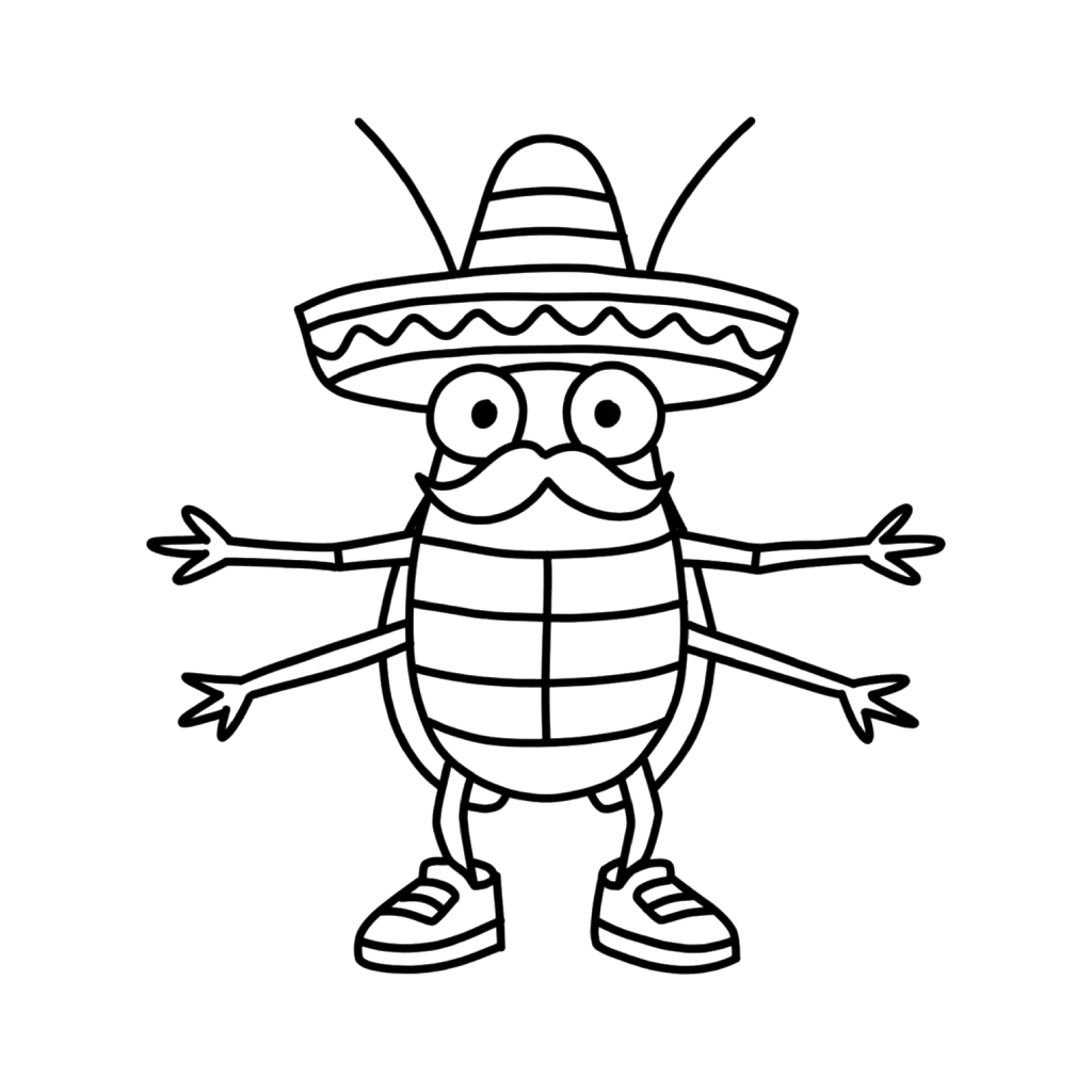 La Cucaracha 17 páginas para colorear gratis para adultos La Cucaracha 1