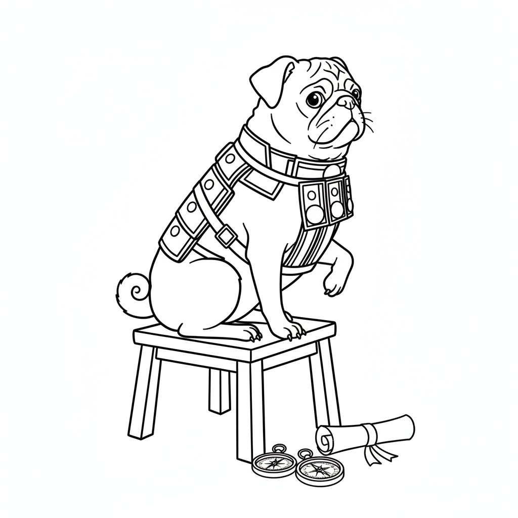 páginas para colorear imprimibles Money Money Puggy 1