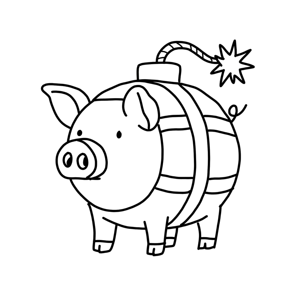 Svinina Bombardino 14 felices páginas para colorear Svinina Bombardino