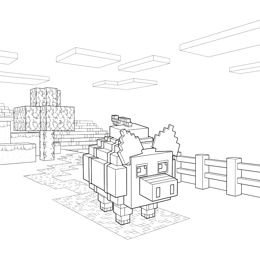 Svinina Bombardino 6 páginas para colorear kawaii lindas Svinina Bombardino