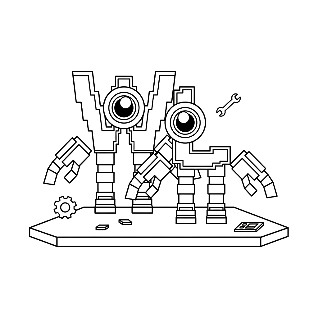 W or L 8 páginas para colorear imprimibles gratis W or L