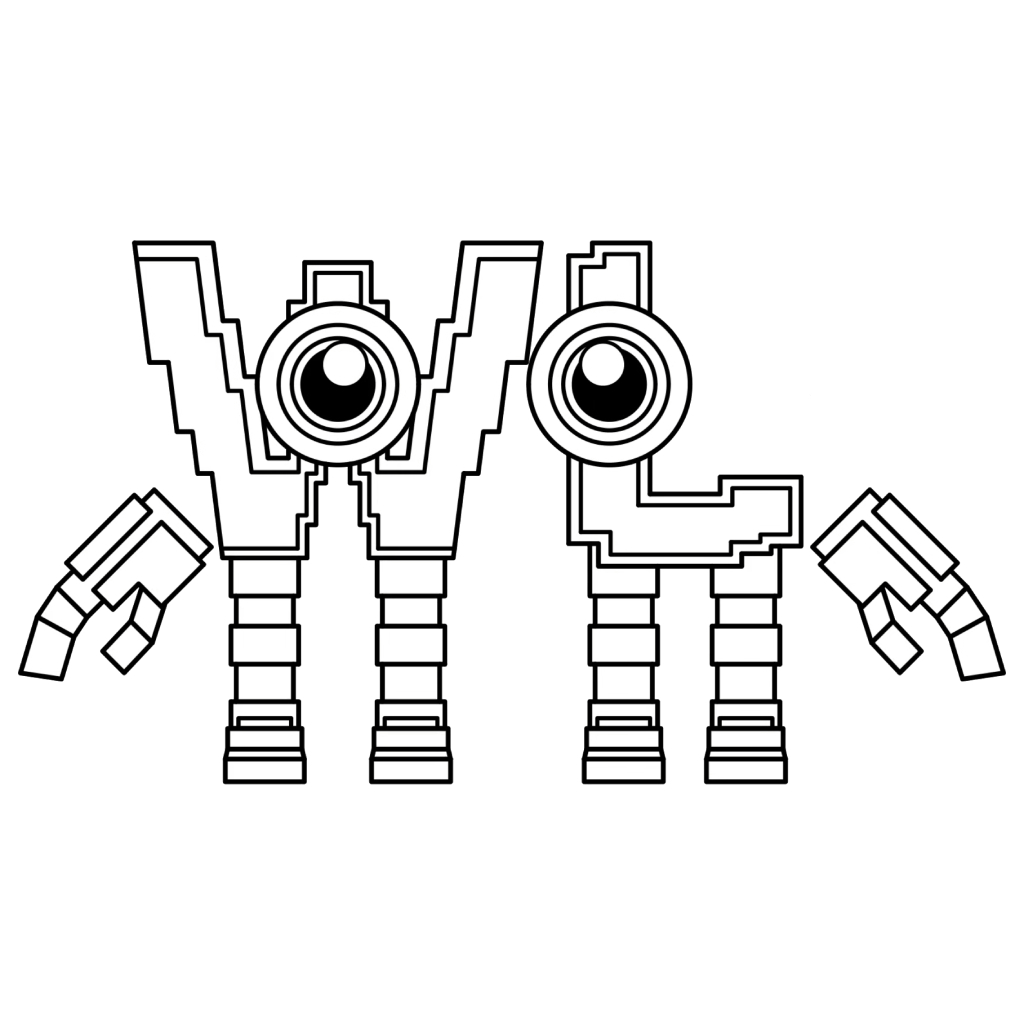 W or L 13 páginas para colorear imprimibles gratis W or L 1