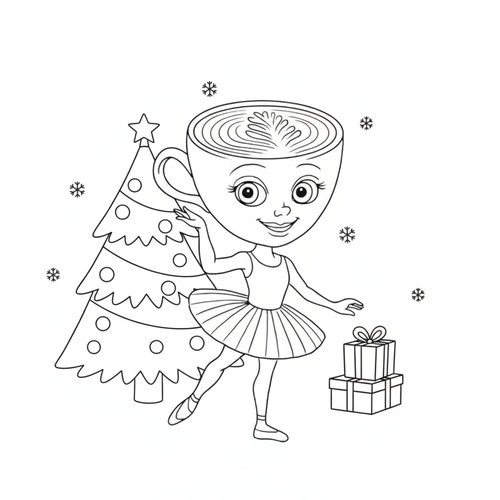 Ballerina Cappuccina Navidad páginas para colorear pdf
