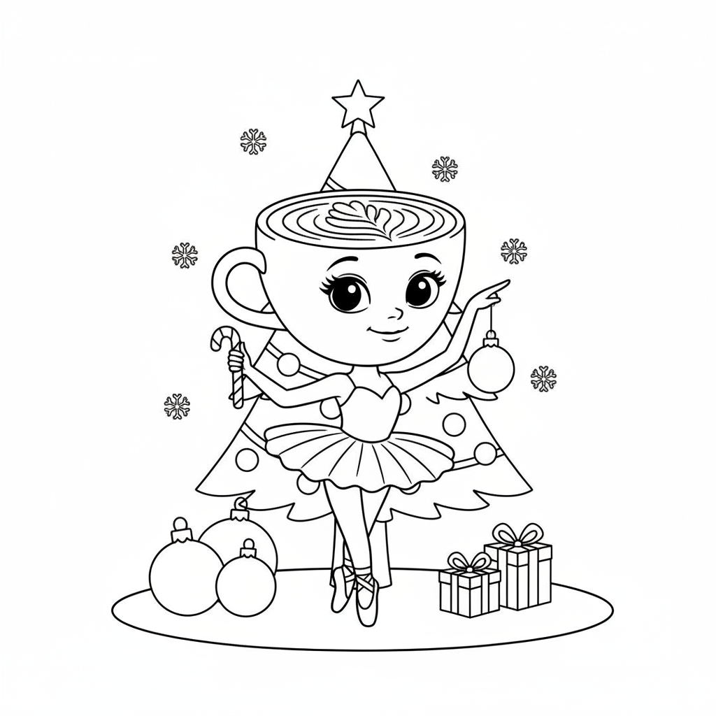 Ballerina Cappuccina Navidad páginas para colorear gratis