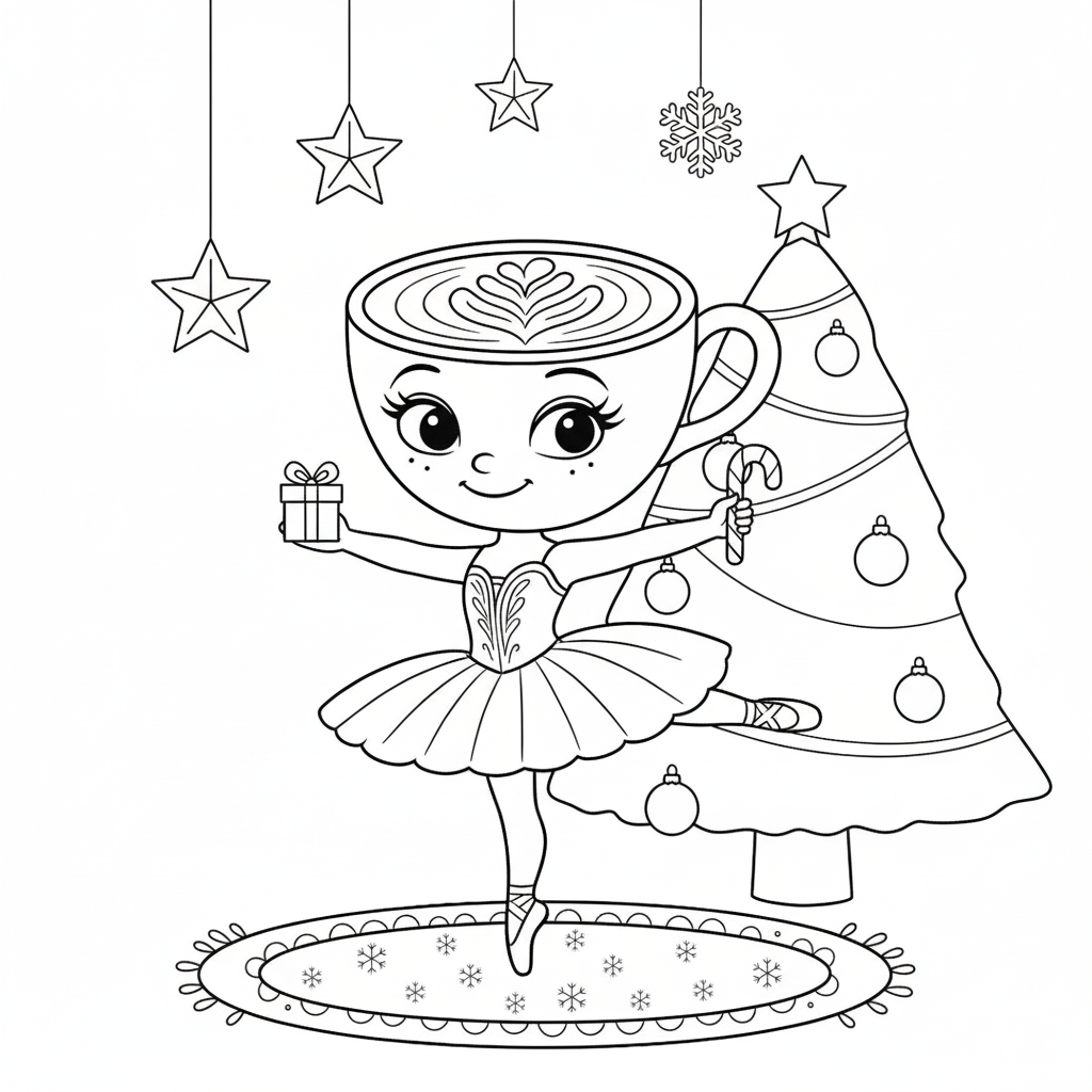 Ballerina Cappuccina Navidad páginas para colorear de adornos