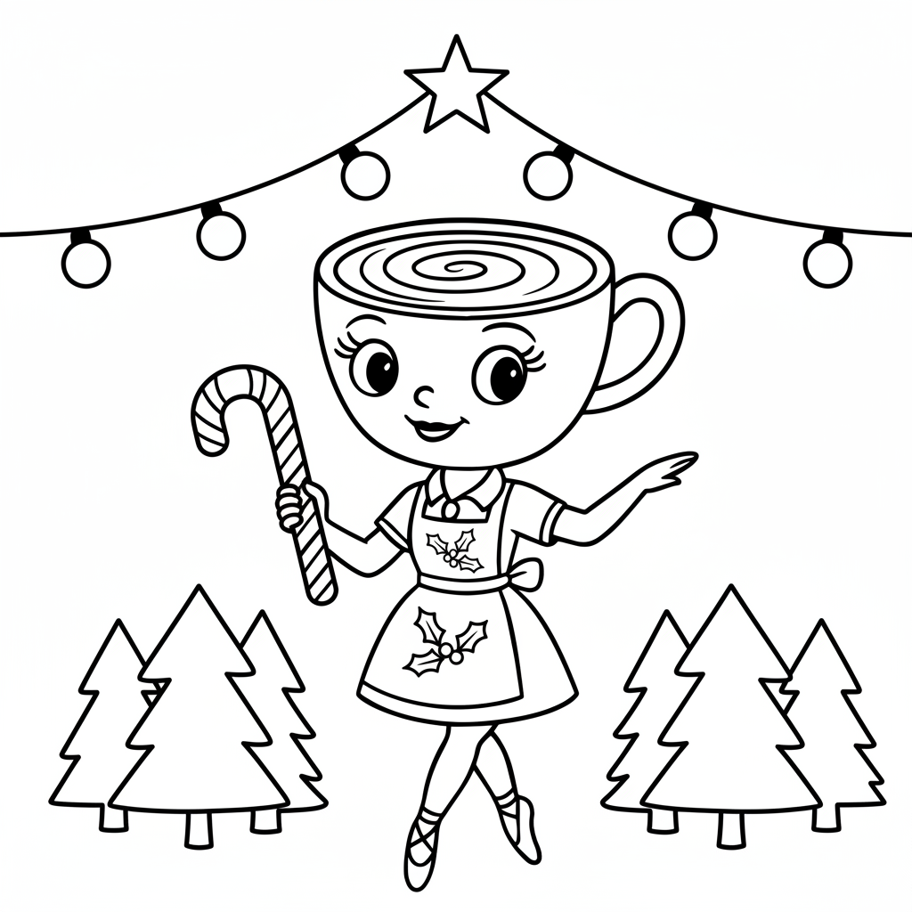 Ballerina Cappuccina Navidad dibujos para colorear