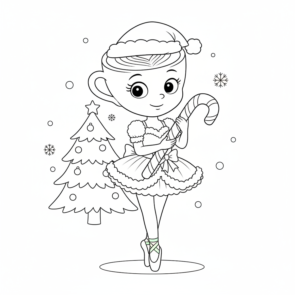 páginas para colorear para Ballerina Cappuccina Navidad