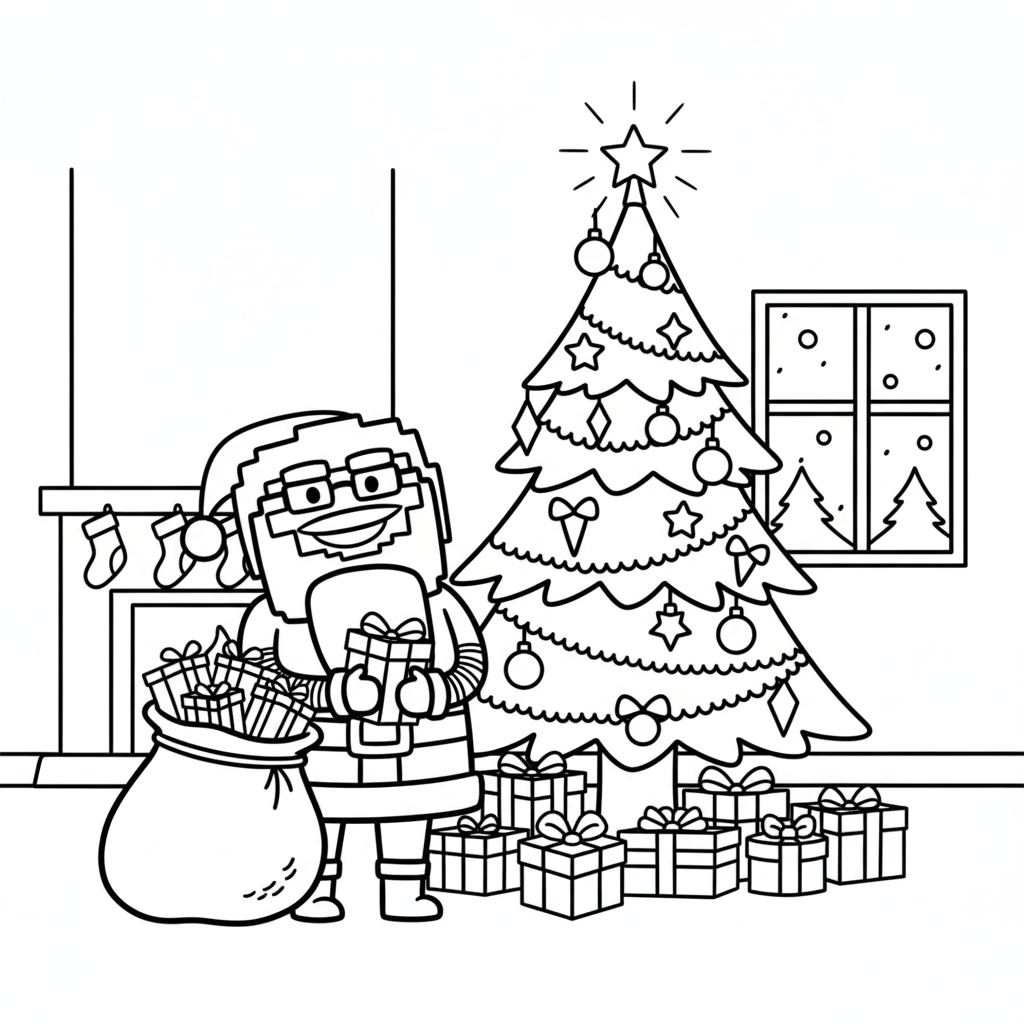 páginas para colorear kawaii lindas Chicleteira Noelteira